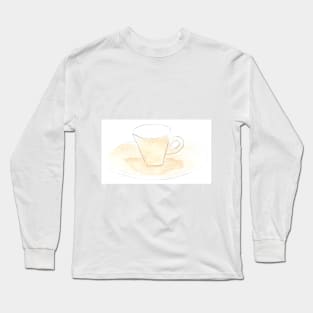 cup, dishes, watercolor, art, illustration, drink, food, tea, coffee, restaurant Long Sleeve T-Shirt